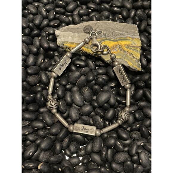 Vintage Sterling Silver Silpada Israel Dream Hope Joy Message Phrase Bracelet - Picture 1 of 8